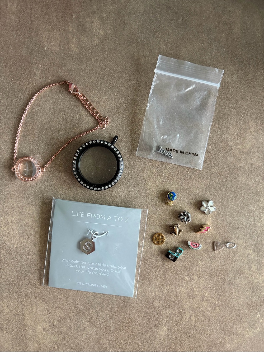 Origami Owl Bracelet & Necklace with Charms